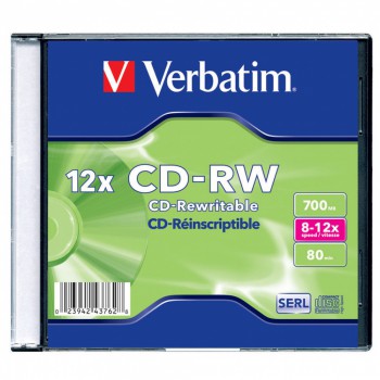  CD-RW 700Mb 52x Slim Color 5/ 43167 Verbatim